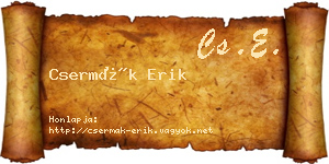 Csermák Erik névjegykártya